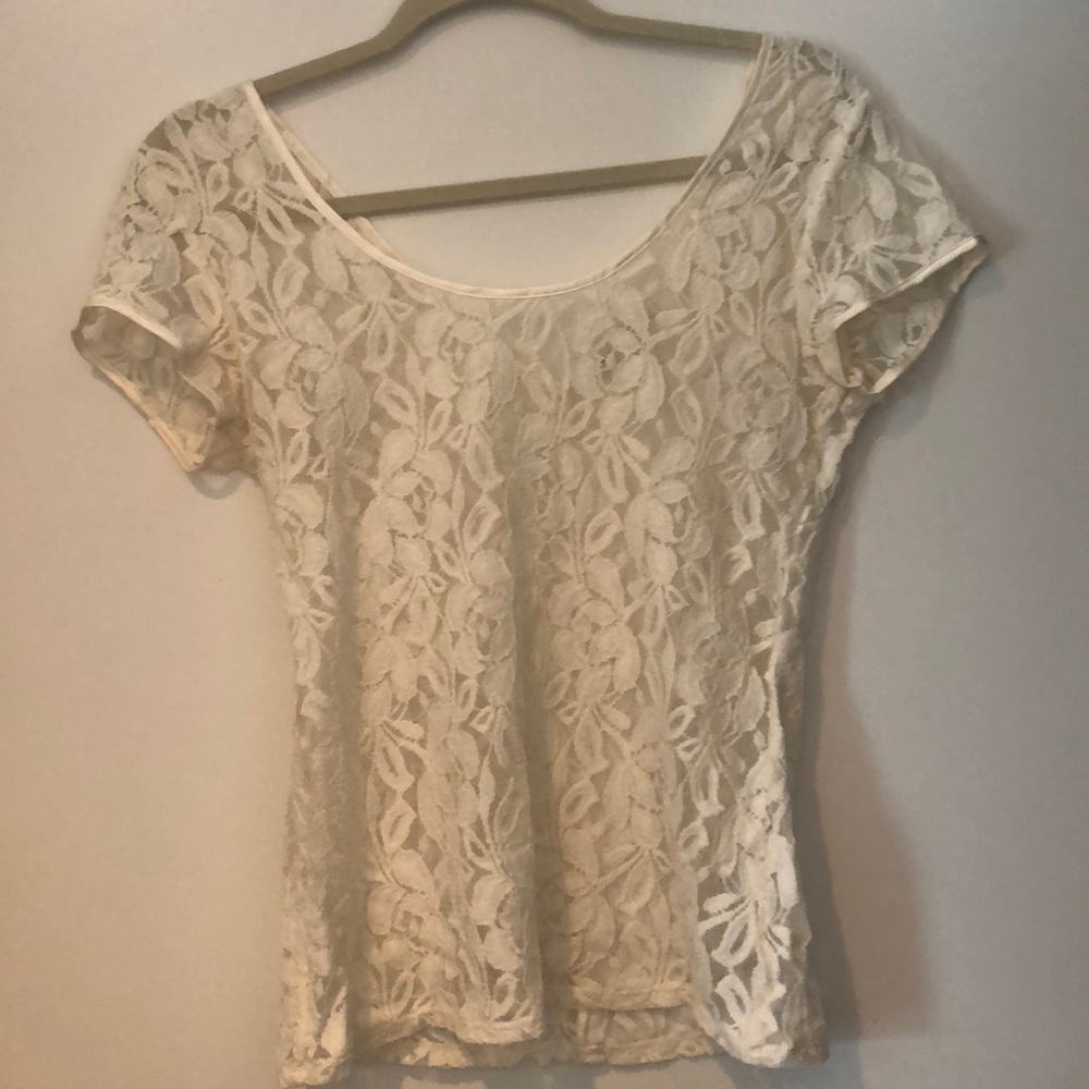 Banana Republic Cream Laced Shirt